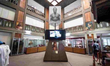 Visitors exploring the Human Evolution exhibit at the National Museum of Ethiopia in Addis Ababa